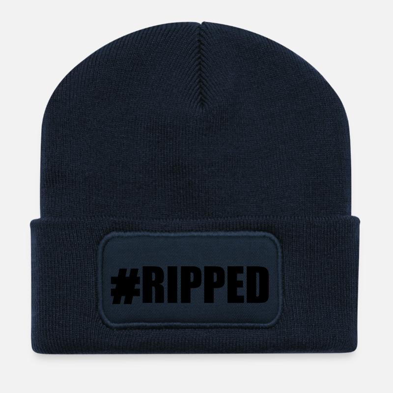 #Ripped - Recycled Patch Beanie - french navy