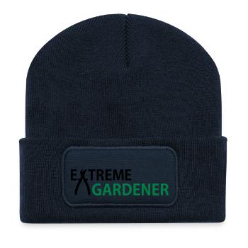 Jardin - Beanie recyclé à patch - bleu marine - Devant