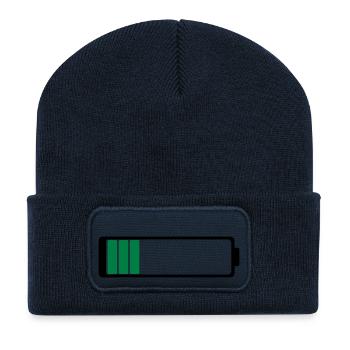 Akku leer - Recycelte Patch Beanie - French Navy - Vorne