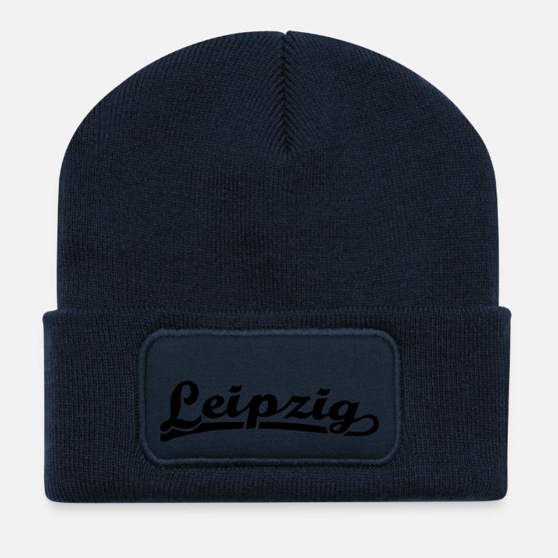 Leipzig Schrift Retro - Recycelte Patch Beanie - French Navy