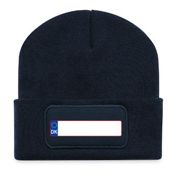 plaque d'immatriculation DK - Beanie recyclé à patch - bleu marine - Devant