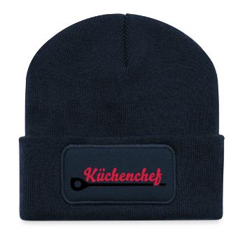 Cuisinier - Beanie recyclé à patch - bleu marine - Devant