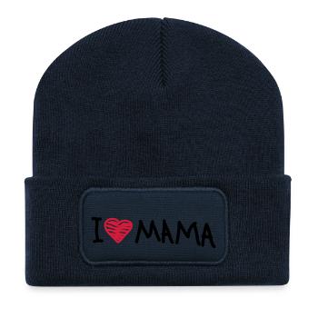 i_love_mama - Recycelte Patch Beanie - French Navy - Vorne