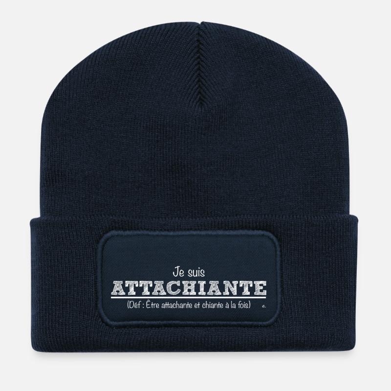 Attachiante - Beanie recyclé à patch - bleu marine