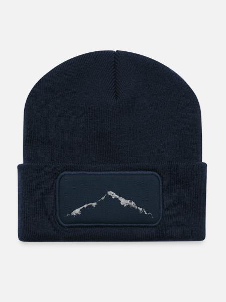 Home is Where The Mountains Are - Herren Langarm - Recycelte Patch Beanie - French Navy
