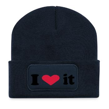 i heart it - Recycelte Patch Beanie - French Navy - Vorne