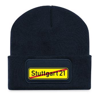 Stuttgart 21 - Beanie recyclé à patch - bleu marine - Devant