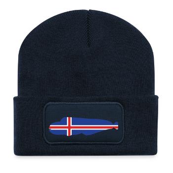 Seewolf_Island_umriss - Recycelte Patch Beanie - French Navy - Vorne