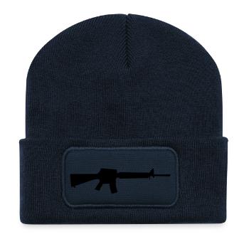 Vector Gun Silhouette - Recycled Patch Beanie - french navy - Front