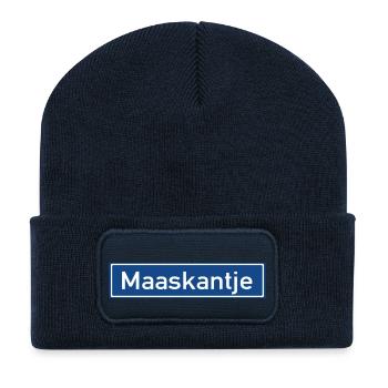 maaskantje - Recycelte Patch Beanie - French Navy - Vorne