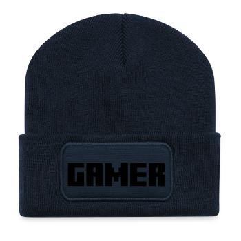 Gamer Motiv - Recycelte Patch Beanie - French Navy - Vorne