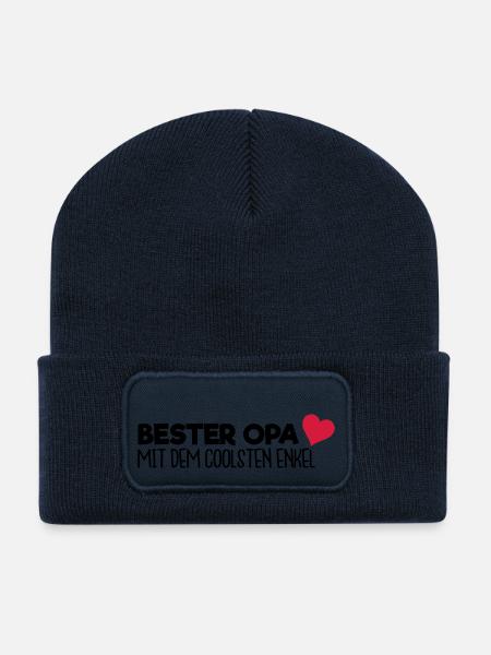 Bester Opa - Enkel - Recycelte Patch Beanie - French Navy