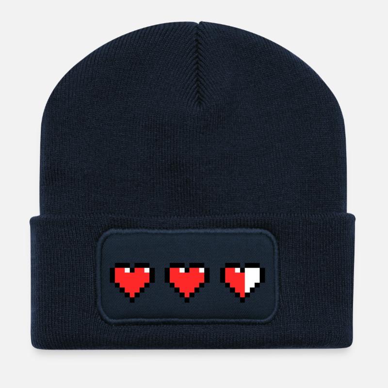 Pixel Herz - Recycelte Patch Beanie - French Navy