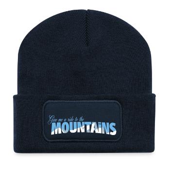 A ride to the mountains - Beanie recyclé à patch - bleu marine - Devant