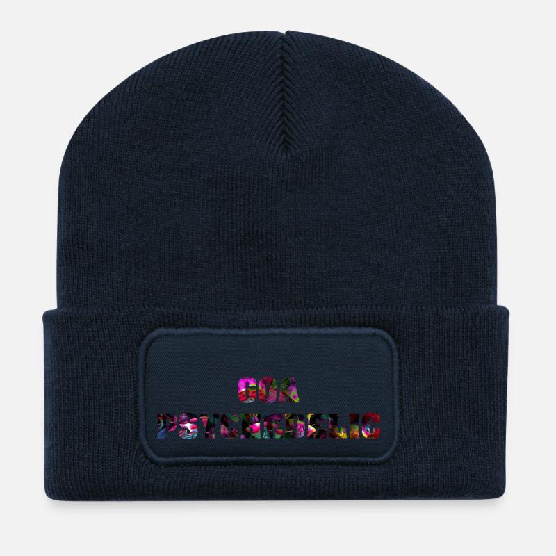 Goa psychedelic - Beanie recyclé à patch - bleu marine
