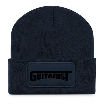 guitarist_logo___f1 - Beanie recyclé à patch - bleu marine - Devant