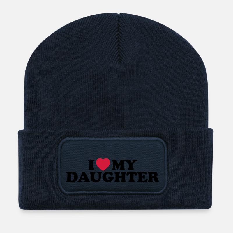 I love my daughter - Beanie recyclé à patch - bleu marine
