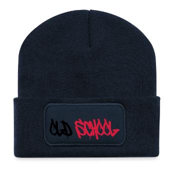 Old School ! - Recycled Patch Beanie - french navy - Front