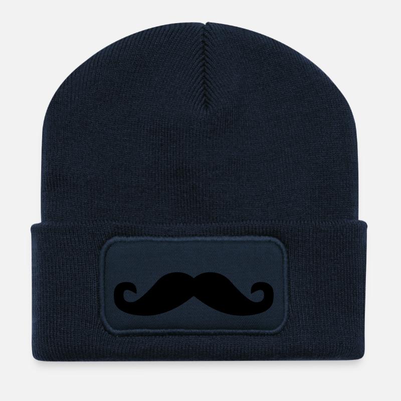 Schnurrbart - Recycelte Patch Beanie - French Navy