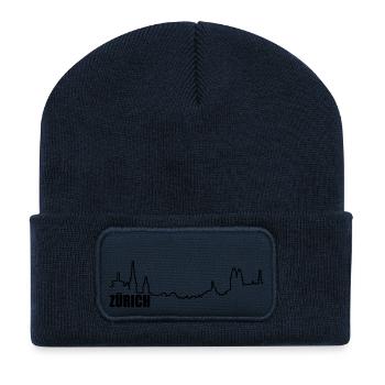 zürich - Recycelte Patch Beanie - French Navy - Vorne