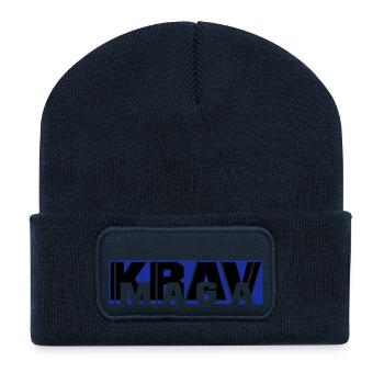 krav_maga_vec_2 fr - Beanie recyclé à patch - bleu marine - Devant