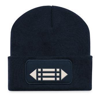 Anneau des Protecteurs, amulette antique Atlantide - Beanie recyclé à patch - bleu marine - Devant