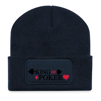 king_of_poker2 - Beanie recyclé à patch - bleu marine - Devant