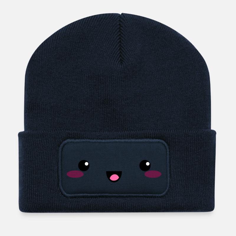 Kawaii Happy - Recycelte Patch Beanie - French Navy