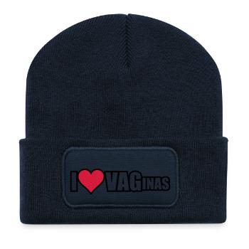 I LOVE VAGINAS - Recycled Patch Beanie - french navy - Front