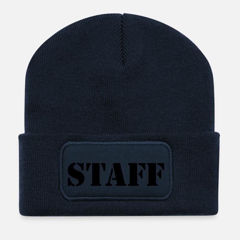 staff - Beanie recyclé à patch - bleu marine