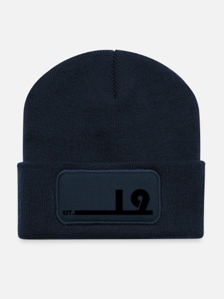 19_Black - Recycelte Patch Beanie - French Navy