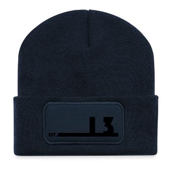 13_Black_Bauhaus93 - Recycelte Patch Beanie - French Navy - Vorne