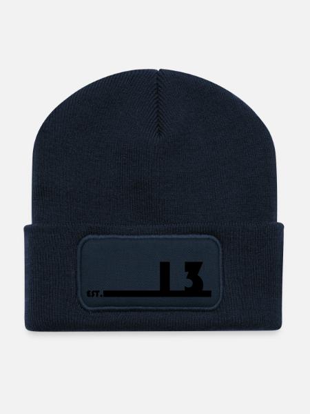 13_Black_Bauhaus93 - Recycelte Patch Beanie - French Navy