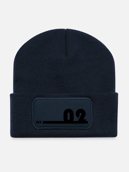 02_Black_Bauhaus93 - Recycelte Patch Beanie - French Navy