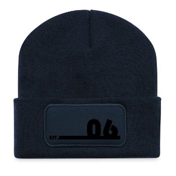 06_Black_Bauhaus93 - Recycelte Patch Beanie - French Navy - Vorne