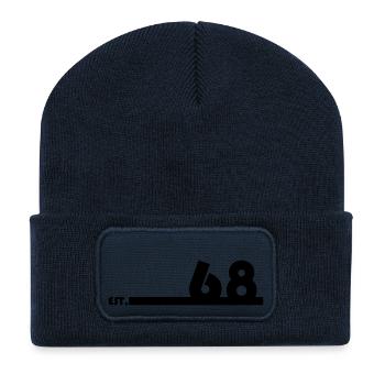 68_Black - Recycelte Patch Beanie - French Navy - Vorne