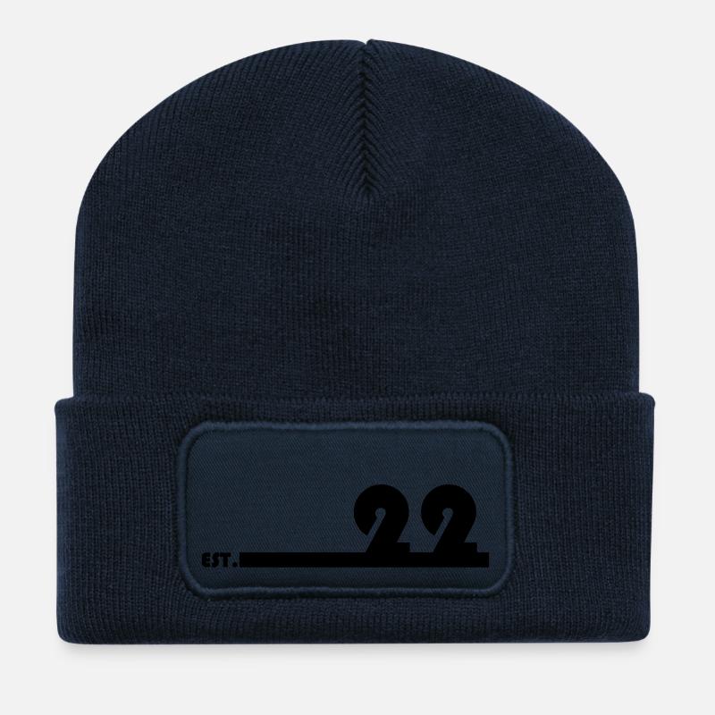 22_Black - Recycelte Patch Beanie - French Navy