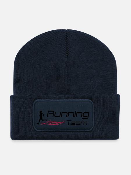 équipe de course - Beanie recyclé à patch - bleu marine