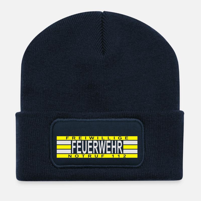 Freiwillige Feuerwehr Notruf 112 - Recycelte Patch Beanie - French Navy