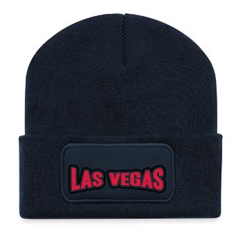 Las Vegas USA Reise Trip Schriftzug Logo Design - Recycelte Patch Beanie - French Navy - Vorne