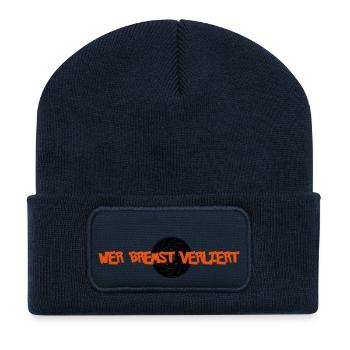 Wer Bremst Verliert - Recycelte Patch Beanie - French Navy - Vorne
