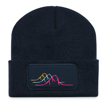 3 colorful mountains Alps - Recycled Patch Beanie - french navy - Front
