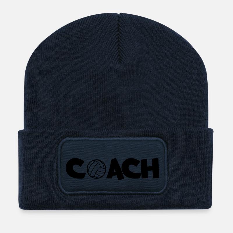handball_coach - Beanie recyclé à patch - bleu marine
