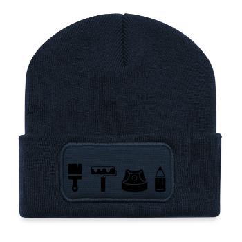 Graffiti Icons Full - Recycelte Patch Beanie - French Navy - Vorne