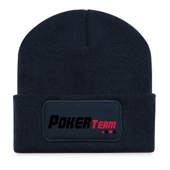 poker_team_02 - Beanie recyclé à patch - bleu marine - Devant