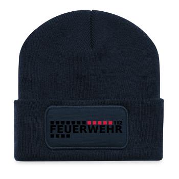 Feuerwehr 112 - Recycelte Patch Beanie - French Navy - Vorne