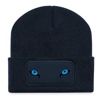 Husky - Huskyaugen - Recycelte Patch Beanie - French Navy - Vorne