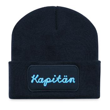 Kapitän, Segeln, Segelboot, Boot, Schiff, Captain - Recycelte Patch Beanie - French Navy - Vorne