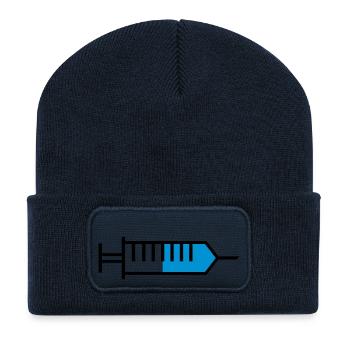 Spritze outline - Recycelte Patch Beanie - French Navy - Vorne