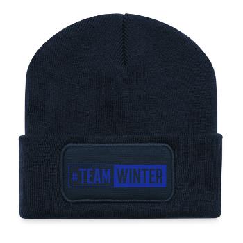 winter team - Recycelte Patch Beanie - French Navy - Vorne